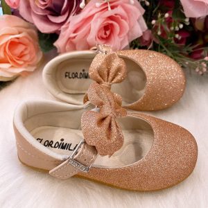 Sapatilha Flor Di Mila Bronze Gliter