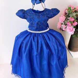 Vestido Juvenil Mariê Longo Azul Royal