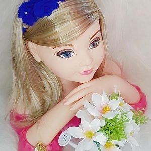 Faixa Belli Flor e Strass Azul Royal