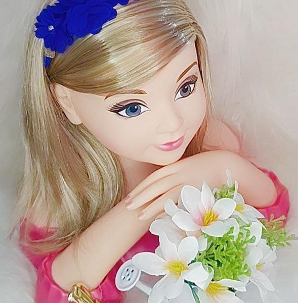 Faixa Belli Flor e Strass Azul Royal