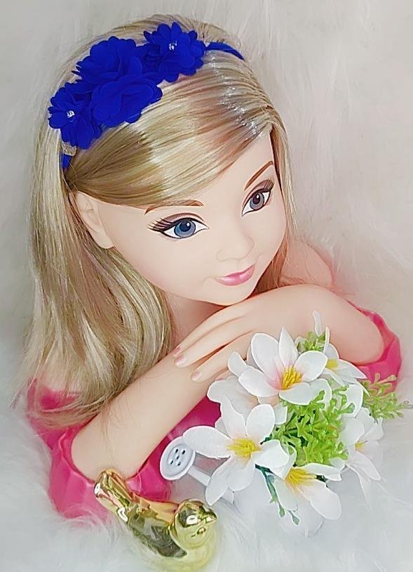 Faixa Belli Flor e Strass Azul Royal