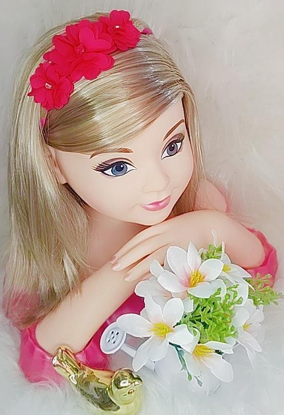 Faixa Belli Flor e Strass Pink