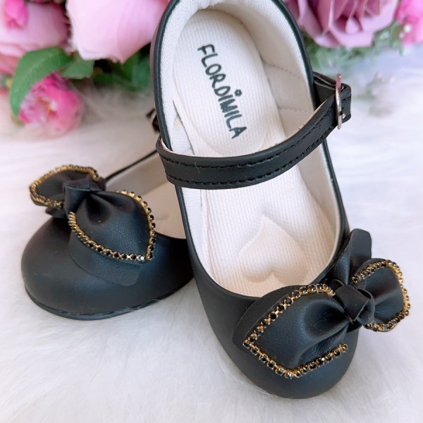 Sapatilha Flor Di Mila Lacinho Preta