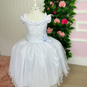 Vestido Marie Longo Manga Princesa Branco