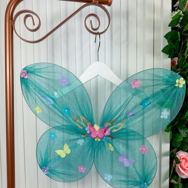 Asa De Borboletas / Fadas Infantil Verde Tiffany