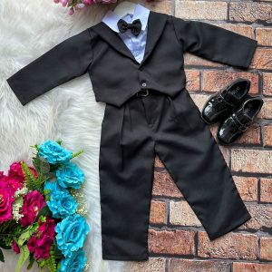 Conjunto Social Miss Cherry Meninos Terno Hugo Preto