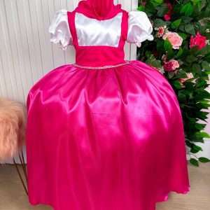 Fantasia Princesa Belli Salopete Pink Camisa Branca
