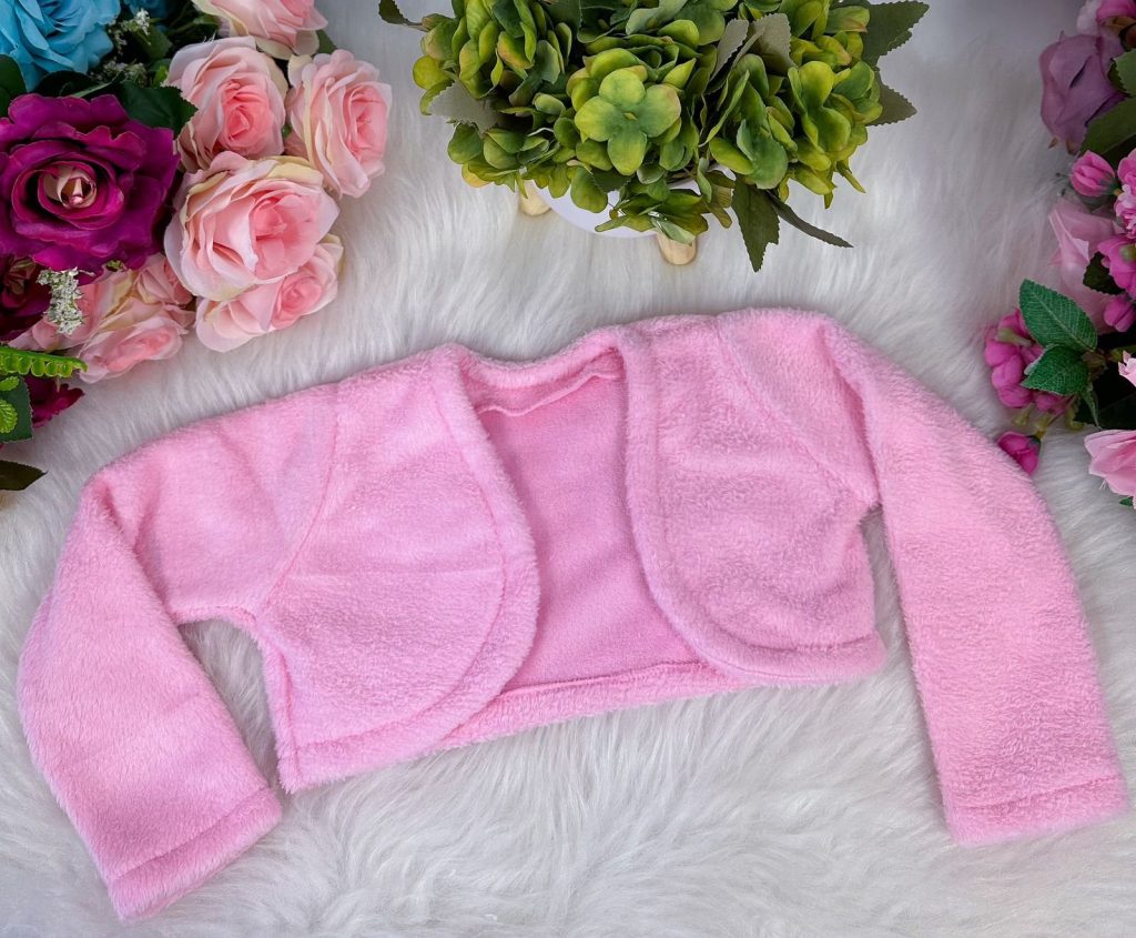 Bolero Marie Algodão Doce Rosa Bebê