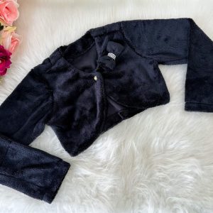 Bolero Preto com Enfeite de Lacinho