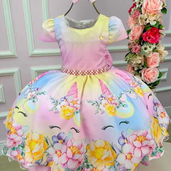 Vestido Mimadine Unicornio Colorido – Arco Iris