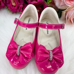 Sapatilha Flor Di Mila Pink Laço Com Strass