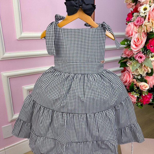 Vestido Banana Club Amelia Xadrez Preto