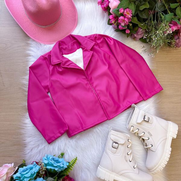 Jaqueta/Casaco Ysa Kids Corino Pink