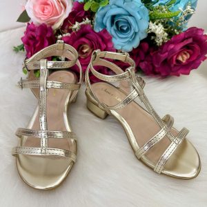 Sandalia Flor Di Mila Mariana Dourada