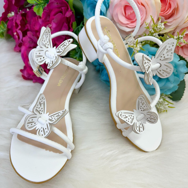 Sandalia Flor Di Mila Laise Borboletas Branco