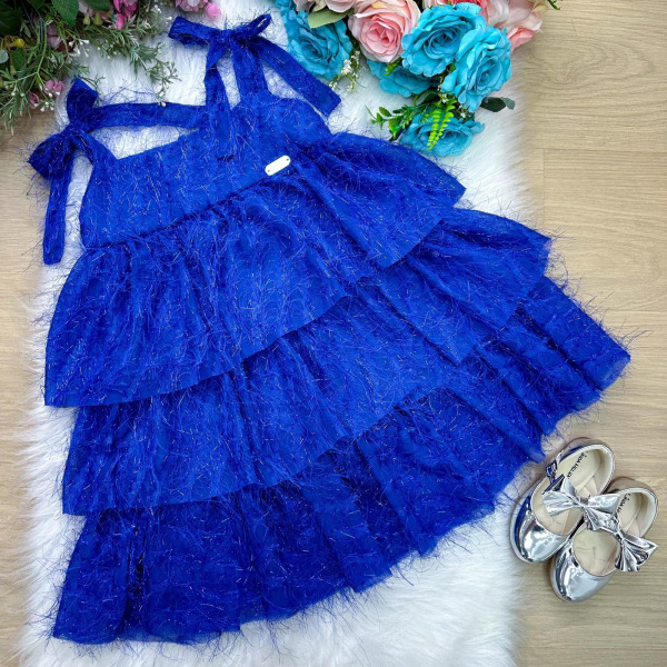 Vestido Banana Club Vitoria Azul Royal