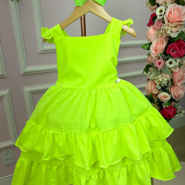 Vestido Banana Club Mariana Modinha Verde Neon
