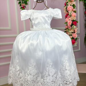 Vestido Enjoy Longo Dani Branco Rendado