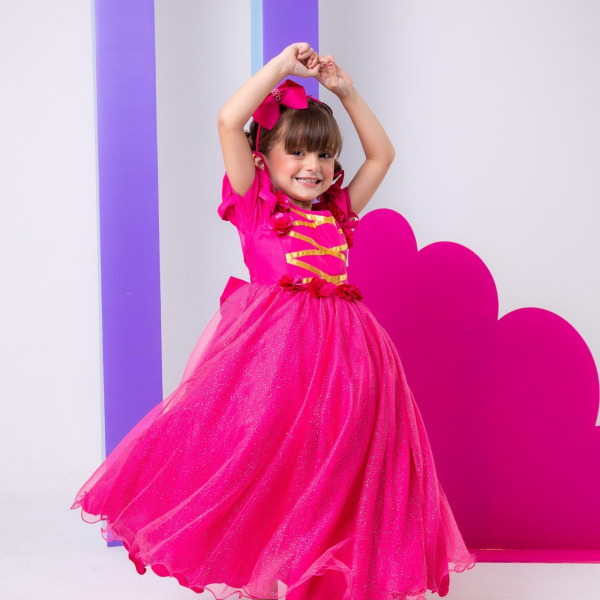 Vestido Bella Child/Fantasia Longa A Bela Adormecida Aurora Pink