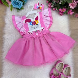 Romper/Vestido Princesa Belli Rosa Coelhinho