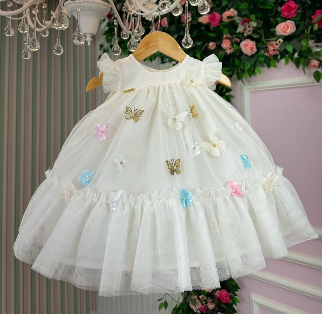 Vestido Vila Lele Jardim das Borboletas Baby Liz Off