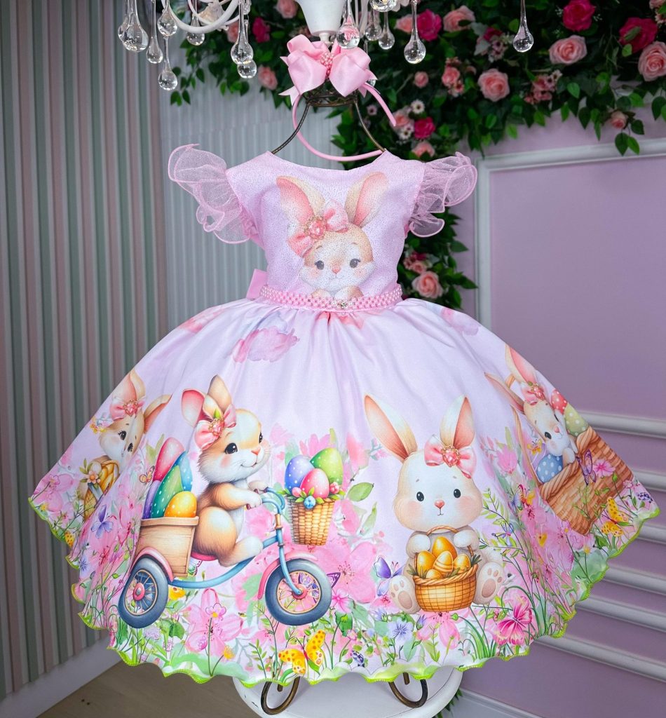 Vestido Marie Coelhinho Rosa Bebe