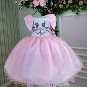 Vestido Marie Tematico Luxo Coelho/Coelhinho Pascoa