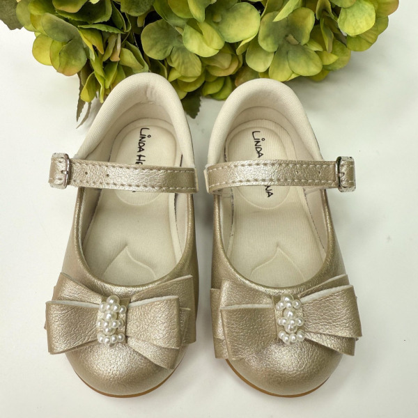 Sapatilha Flor Di Mila Charlote Dourado