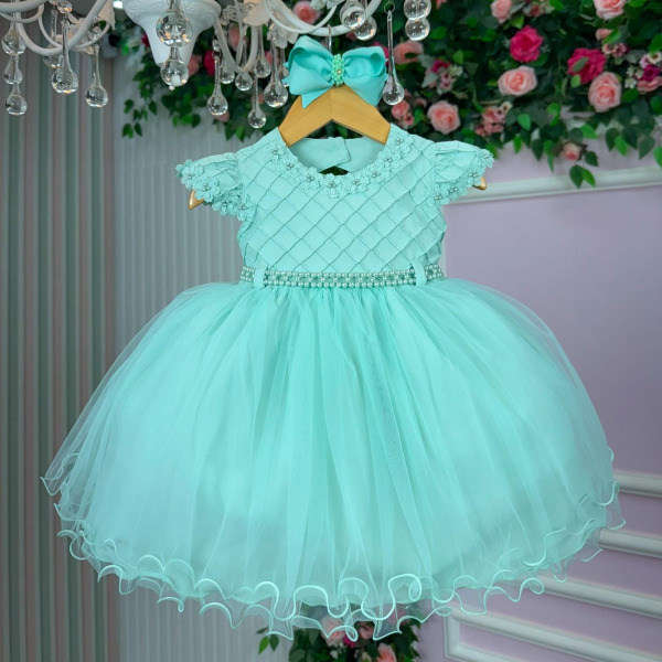 Vestido Menina Bonita Bebe Julieta Verde Menta