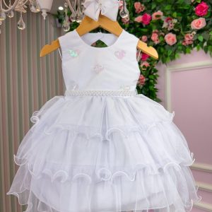 Vestido Vila Lele Bebe Lolo Saia Branca