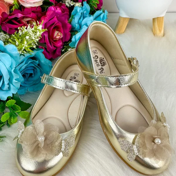 Sapatilha Doce Pe Jardim Encantado Dourado