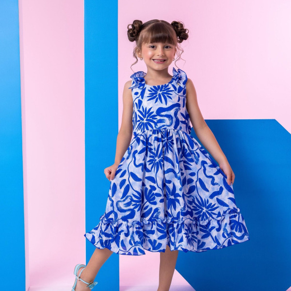 Vestido Banana Club Nayara Azul Royal