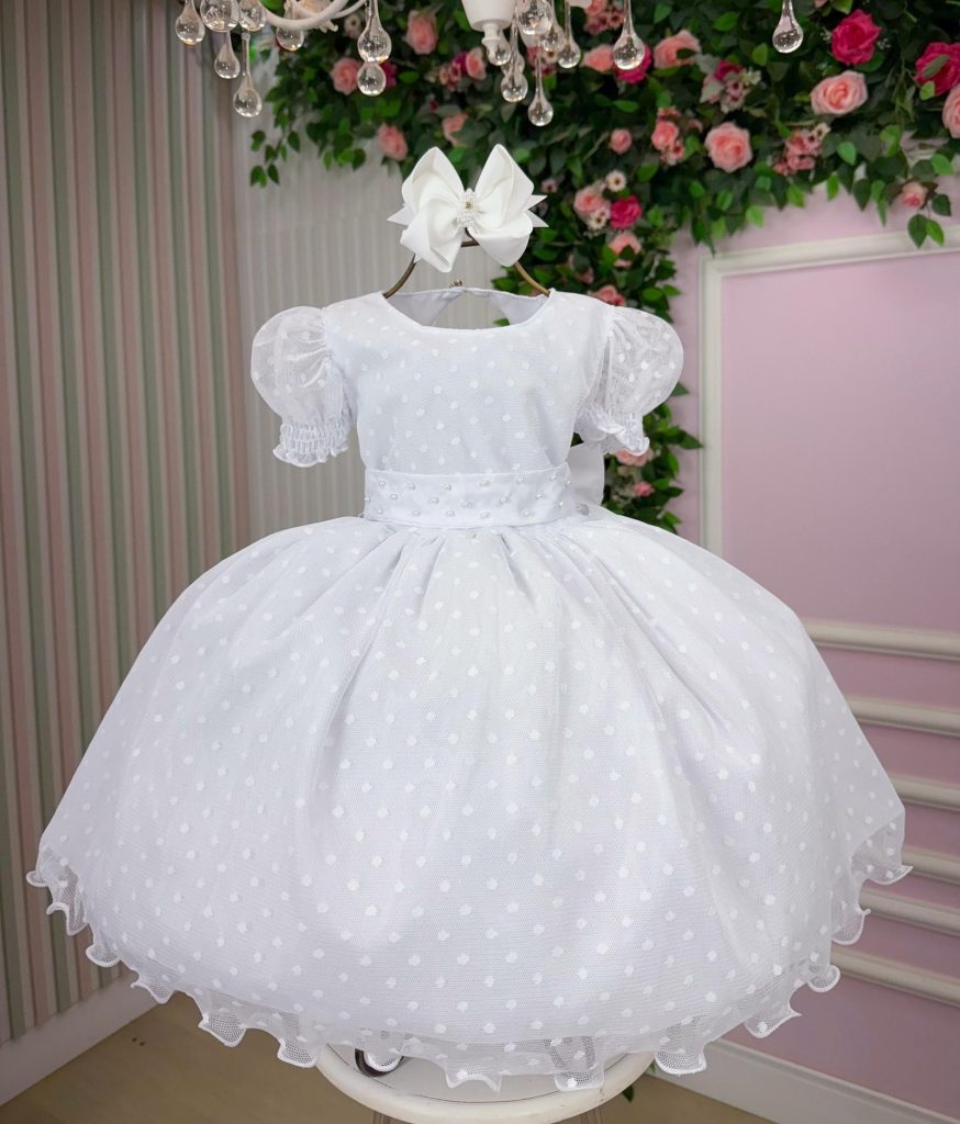 Vestido Marie Branco Bolinhas