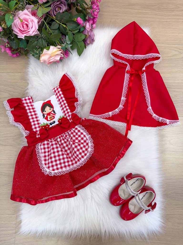 Romper/Vestido Princesa Belli Tematico Chapeuzinho Vermelho