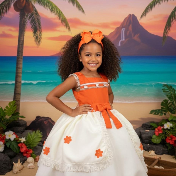 Vestido Tematicos Kids Moana Modelo 3