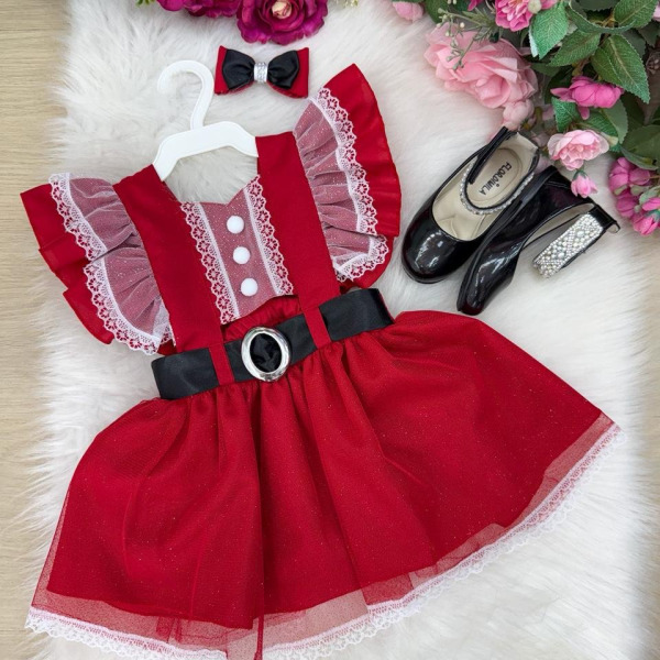 Romper/Vestido Princesa Belli Noel Vermelho – Natal