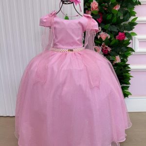 Vestido Banana Club Longo Diamante Rosa Chiclete