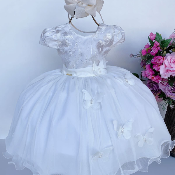 Vestido Infantil Vila Lele Marfim