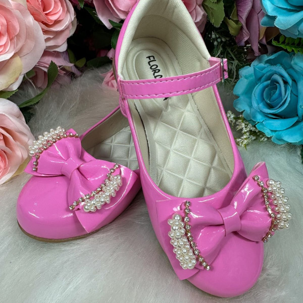 Sapatilha Flor di Mila Rosa Chiclete Perolas Neide