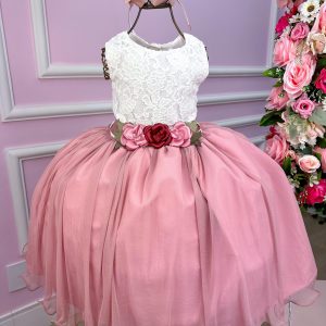 Vestido Juvenil Vila Lele Ivete Peito Off e Saia Rose