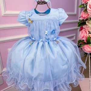 Vestido Vila Lele Jardim Encantado Alice Azul