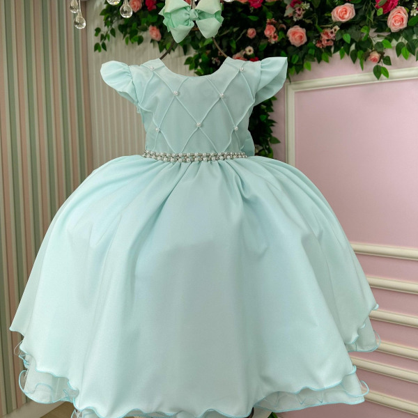 Vestido Ysa Kids Francine Verde Claro