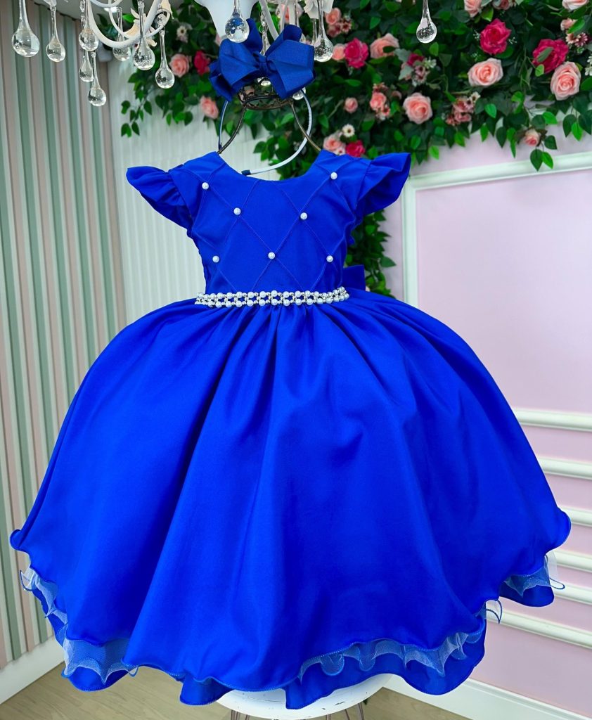 Vestido Ysa Kids Francine Azul Royal