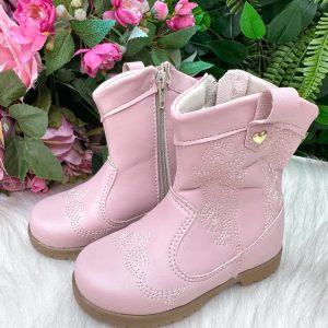 Bota/ Coturno Flor Di Mila Boiadeira Texana Liz Rosa Bebe