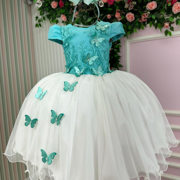 Vestido Juvenil – Midi Vila Lele Sabrina Verde Tiffany