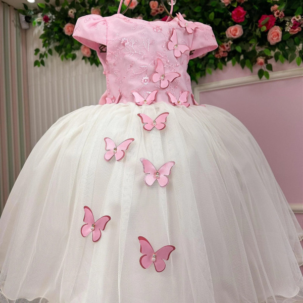 Vestido Juvenil – Midi Vila Lele Sabrina Rosa Bebe e O