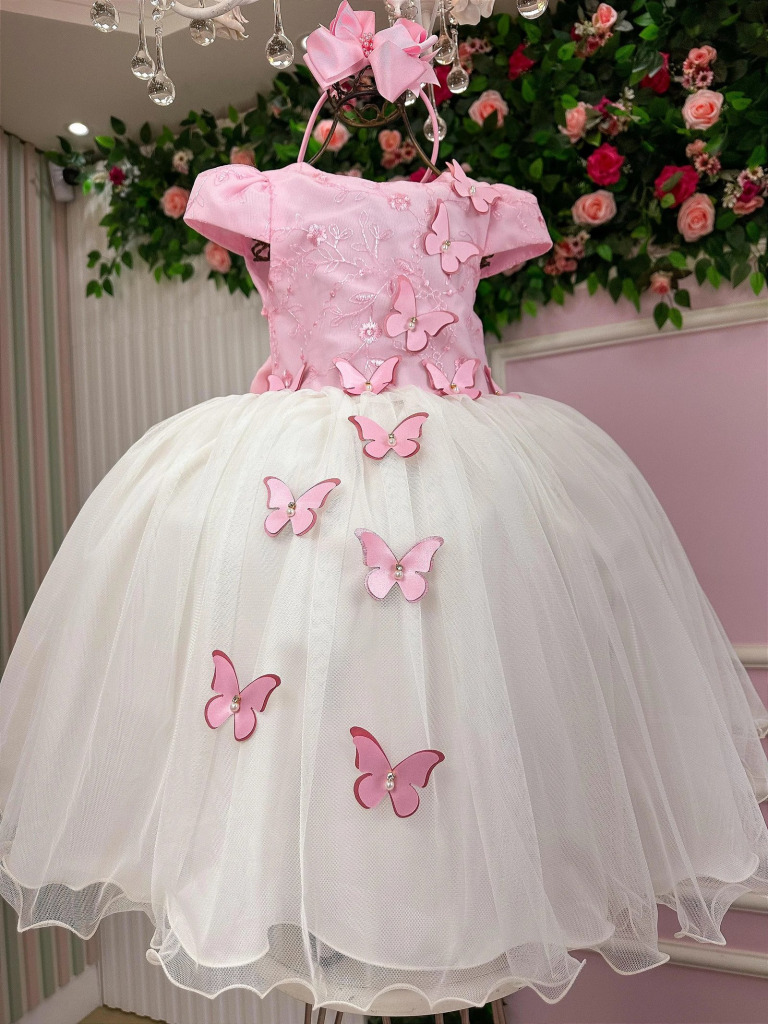 Vestido Juvenil – Midi Vila Lele Sabrina Rosa Bebe e O