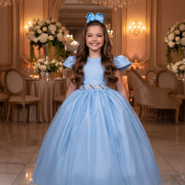 Vestido Marie Longo Heloisa Azul Bebe