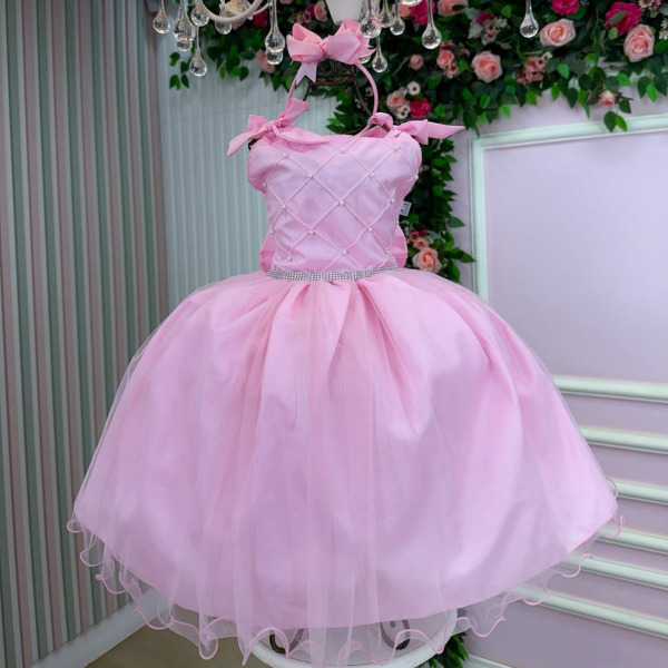 Vestido Marie Mariely Rosa Bebe