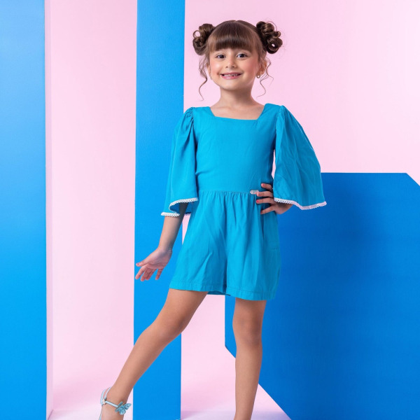 Macaquinho Banana Club Zury Azul Turquesa